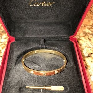 COPY - Cartier love bracelet 4 diamond sz18 yello…